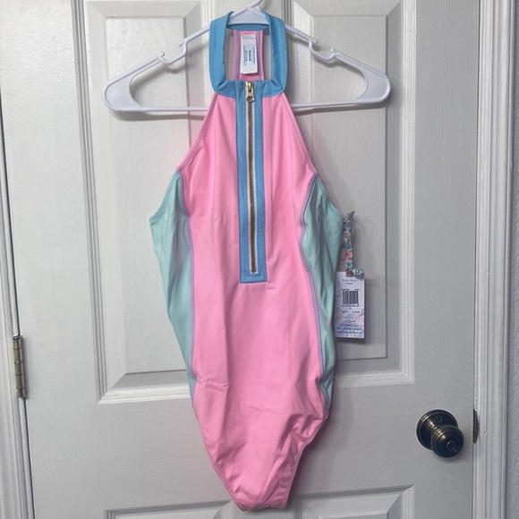 LoveShackFancy x Hurley Max Colorblock One Piece in Pink - Picture 3 of 9